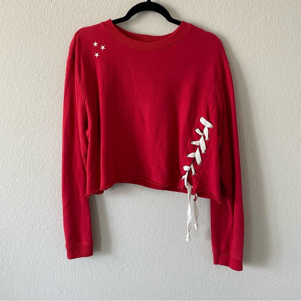SoulCycle Cropped Sweatshirt in Red Size Medium